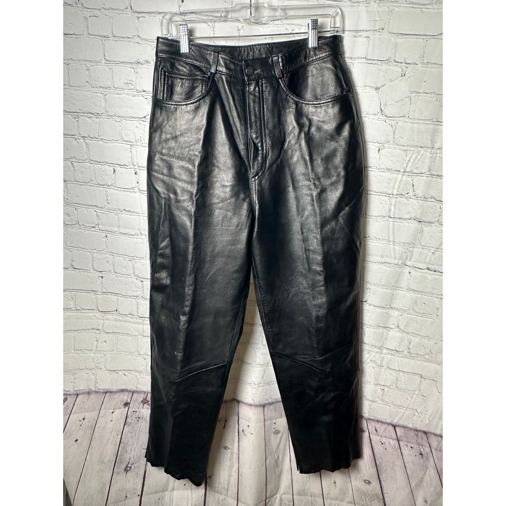 SCULLY Sleek Black Leather Pants Edgy Biker Chic Style  WORN ONCE